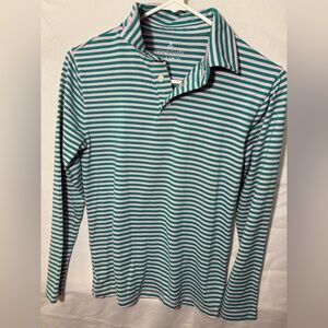 Crewcuts Green and Light Pink Striped Polo Shirt